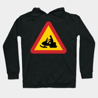 Snowscooter Warning sign from sweden Hoodie